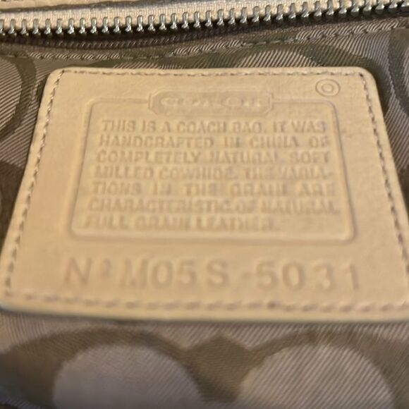 Coach Tan Pebbled Leather Top Zip Satchel Shoulder‎ Bag 5031 - Picture 13 of 16